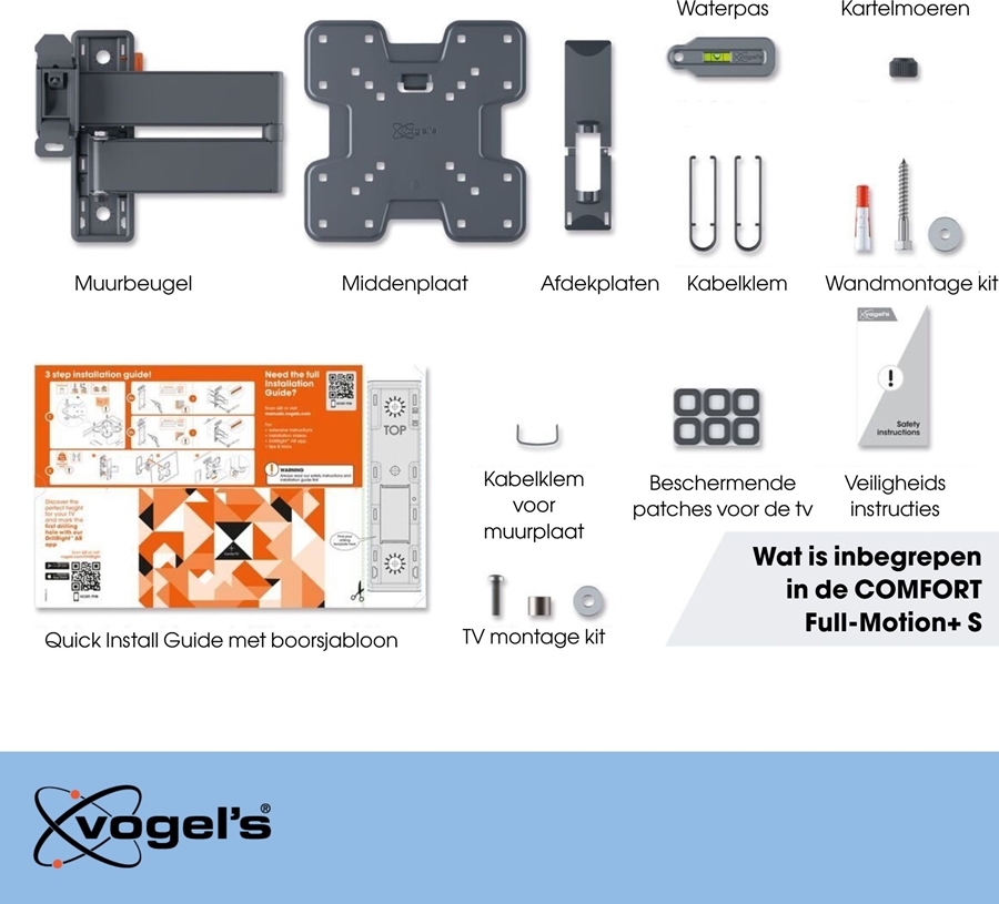 Vogel's COMFORT TVM 3245 | Draai- en kantelbare tv-beugel  | 19-43 7